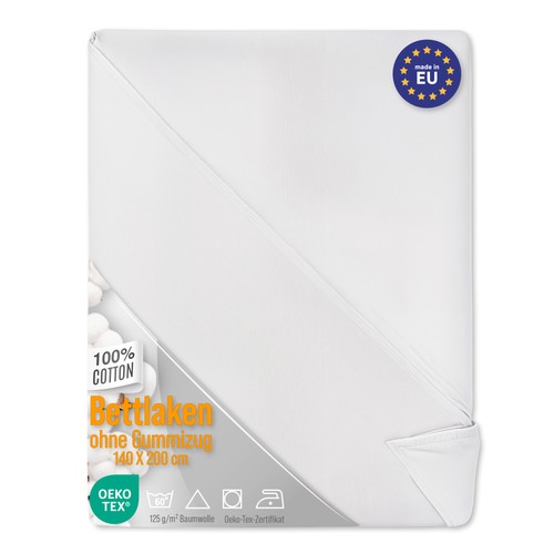 Bettlaken ohne gummizug - ohne,