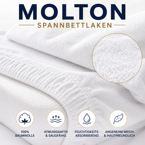 Molton spannbettlaken weiß - molton,